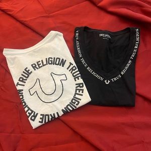 SOLD True Religion Women’s V Neck Logo Tee